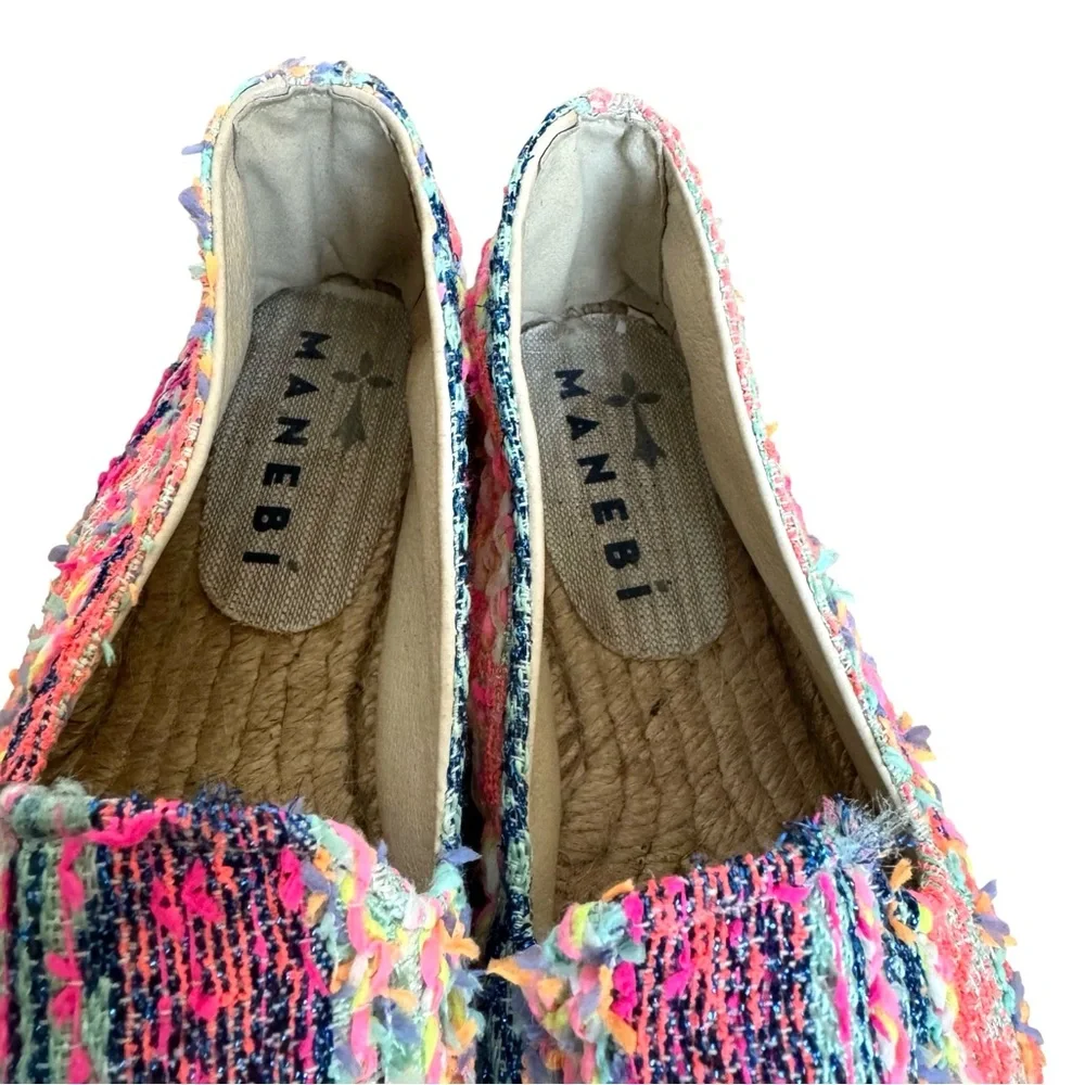 Manebi Platform Espadrilles Fluorescent Tweed